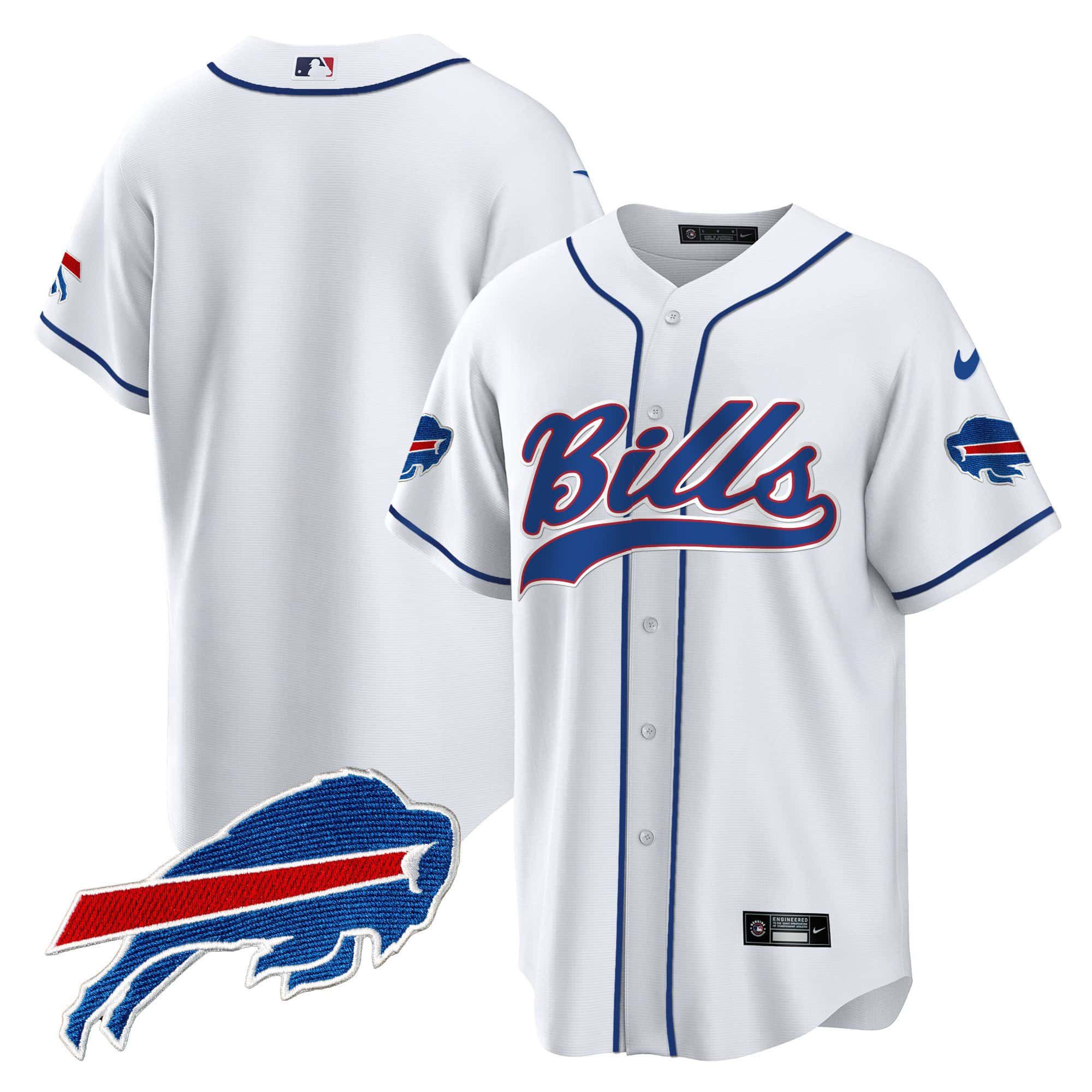 Men Buffalo Bills Blank White 2024 Nike Baseball Game NFL Jersey->indianapolis colts->NFL Jersey